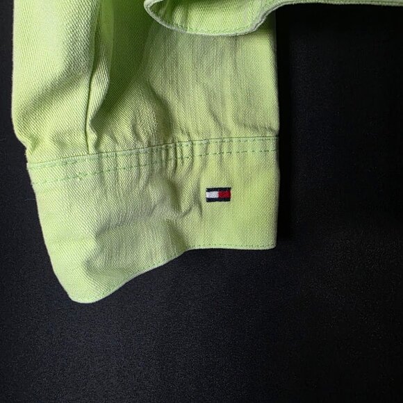 Vintage Tommy Hilfiger Jacket Womens Plus 2X Green Y2K Trucker Jean Jacket Styl - Picture 6 of 8